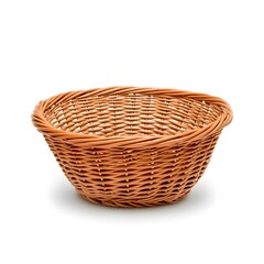 Perfect Wicker Basket Isolated on White Background with Detailed Craftsmanship