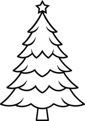 Christmas tree silhouette icon, illustration on white background.