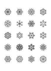 Set of snowflake icons, winter, frozen