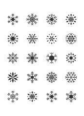 Set of snowflake icons, winter, frozen