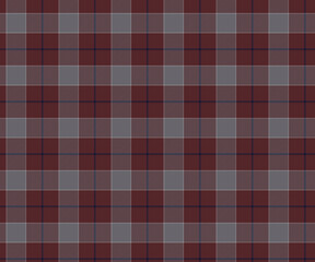 Plaid fabric pattern, brown, gray, navy, simple grid cross lines, seamless for textiles, and for designing clothes, skirts or decorative fabrics. Vector illustration.