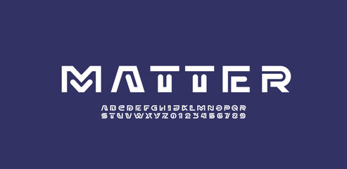 Futuristic font digital hi-tech alphabet