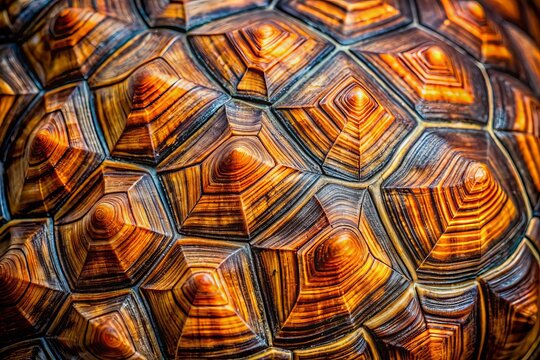 Ancient Fossilized Turtle Shell Revealing Intricate Patterns and Textures from a Bygone Era