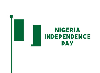 Nigeria Independence Day. White background.