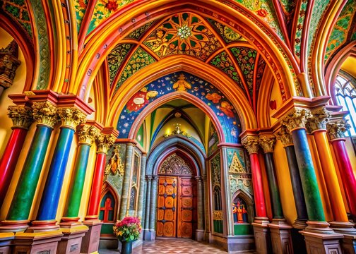 Architectural details of a narthex showcasing intricate design and historical significance in churches