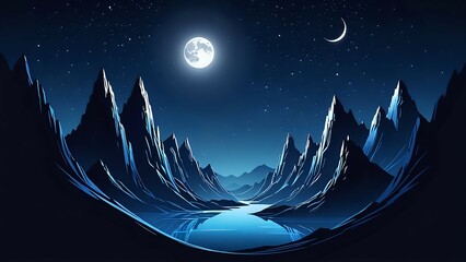 Obraz premium abstract blue wave background,car in the mountains