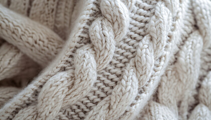 Zoomed-in textures of fabrics like knit wool, woven patterns, or intricate embroidery, creating a cozy, tactile feel