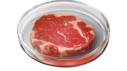 Raw minced meat and a beef steak in a glass jar, showcasing fresh ingredients for cooking delicious meals
