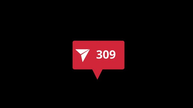 social media viral post share growing to 1000 alpha channel animation