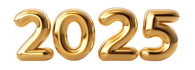 new year 2025 text cropped without background