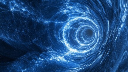 Flowing Blue Energy Waves in a Tunnel Design