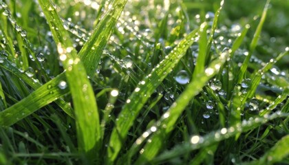  Glistening morning dew on fresh grass