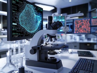 High Resolution Microscope in a Sterile Lab Environment