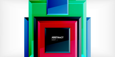 Colorful squares with reflections abstract background design. Vector Illustration For Wallpaper, Banner, Background, Card, Book Illustration, landing page