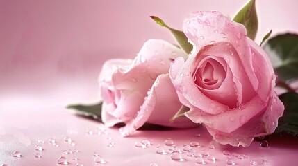 Beautiful composition spring flowers. Bouquet of pink tulips flowers on pastel pink background. Valentine's Day, Easter, Birthday, Happy Women's Day, Mother's Day. Flat lay, top view, copy space