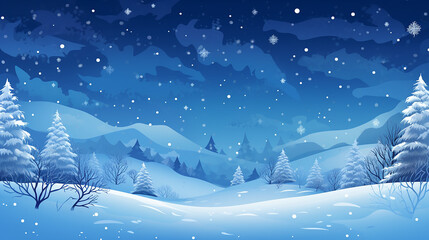 Beautifull background on a Christmas theme with snowdrifts, snowfall and a blurred background. stock photo