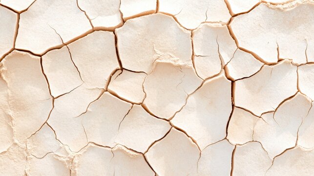 A close-up of cracked, parched earth in warm, earthy tones, highlighting the texture and patterns of dry soil.