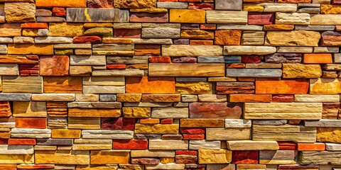 Fototapeta premium Beautiful Facade Stone Wall Texture in Natural Colors for Architectural and Design Backgrounds