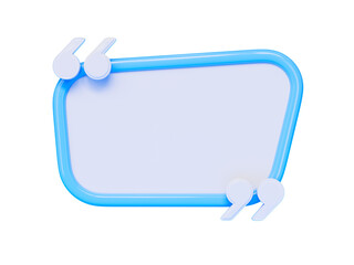 Blue Text Bubble Icon 3D render Isolated on Transparent Background