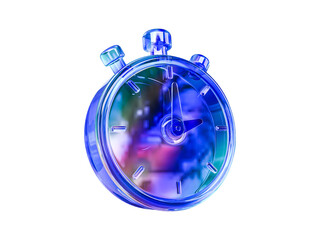 Futuristic Holographic Gradient Abstract Crystal Material Watch Icon Isolated on Transparent Background