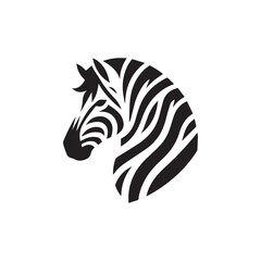 Minimalist zebra logo with white background © Yandika 