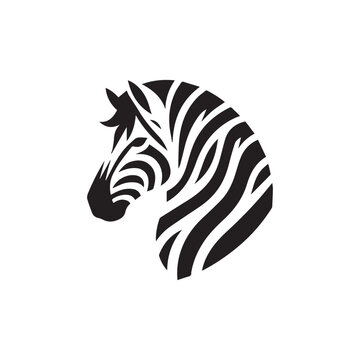 Minimalist zebra logo with white background