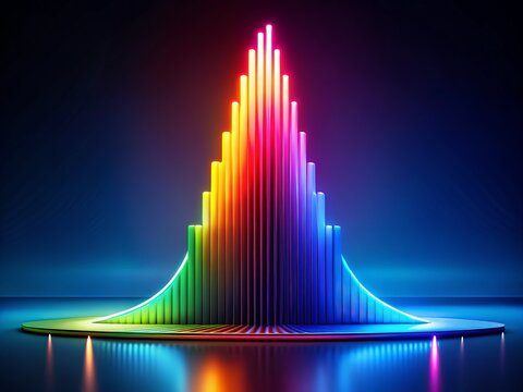 Bell Shaped Graph Representing Normal Distribution in Statistics and Data Analysis Visualization