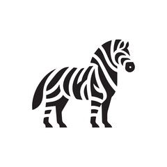 Minimalist zebra logo with white background