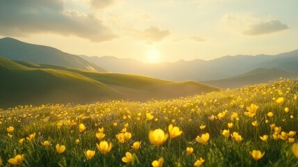 Fototapeta premium Golden Meadow Under a Summer Sky