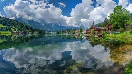 Obraz premium A picturesque scene of the Hinterer layne lake