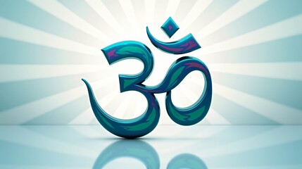 Naklejka premium Divine Om Symbol - Radiant Hindu Festival Art for Spiritual Celebration