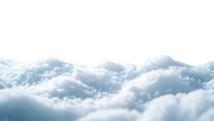 A close-up of a snow isolated on white background.
