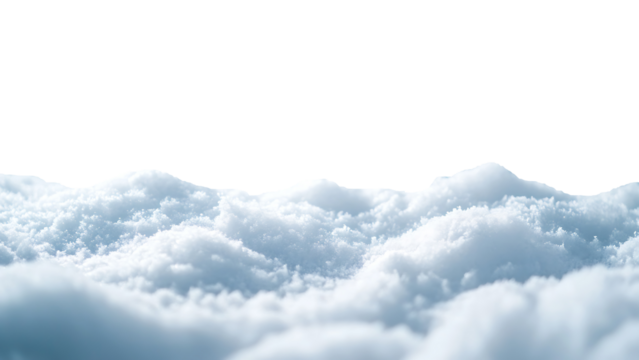 A close-up of a snow isolated on white background.
