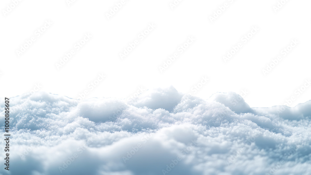 Wall mural a close-up of a snow isolated on white background.