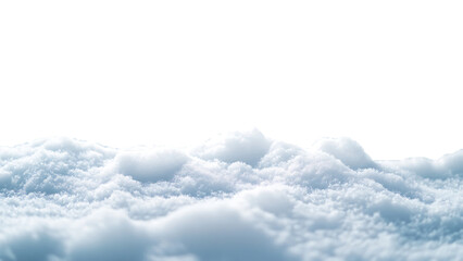 A close-up of a snow isolated on white background.
