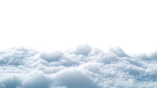 A close-up of a snow isolated on white background.
