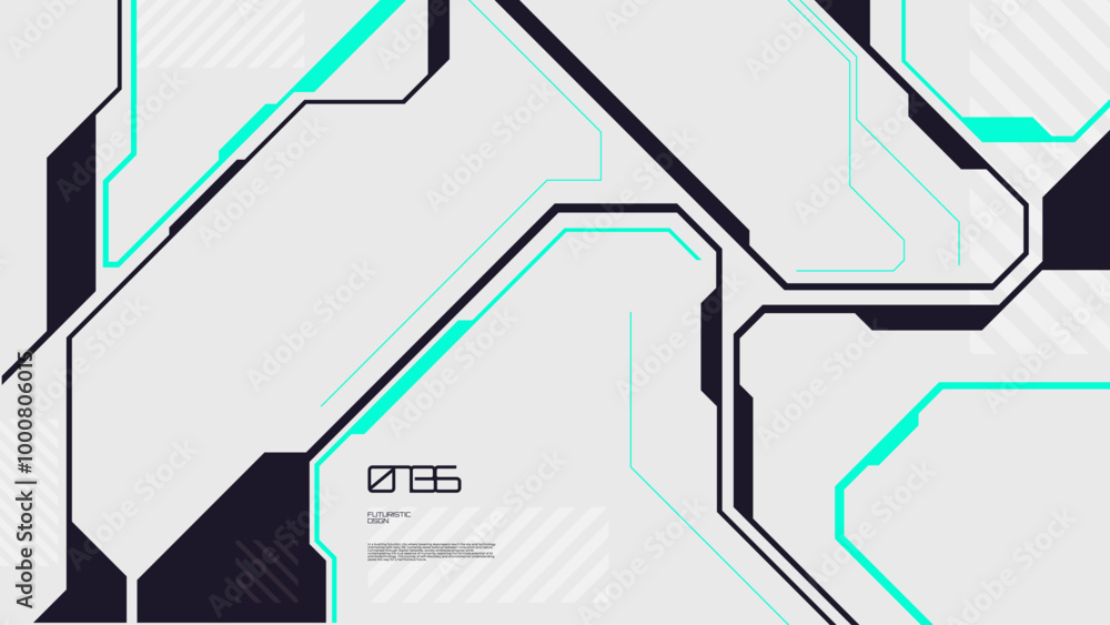Fototapete abstract sci fi modern futuristic background with geometric shape element