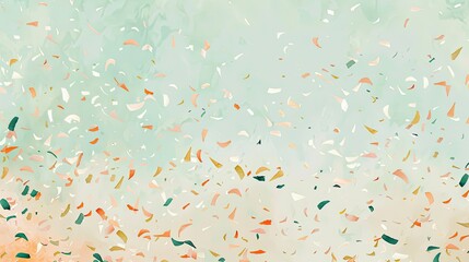 Gray-green wallpaper with peach and blue confetti offering a subtle festive touch