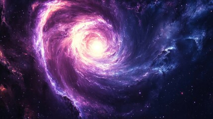 A vibrant cosmic swirl depicting a galaxy with bright colors and deep space elements.
