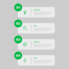 Timeline infographic design elements and number choices. Business concept with 4 steps. Presentation illustration