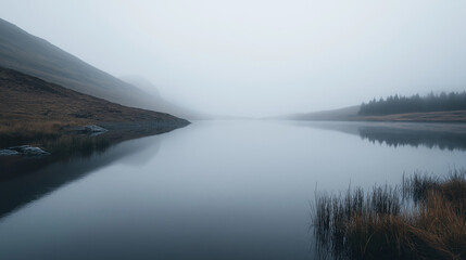 Fototapeta premium Foggy Mountain Lake