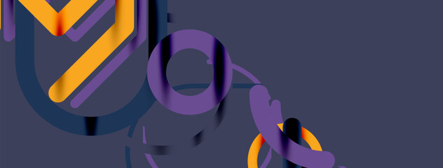 Abstract background. Circles and colorful round shape lines. Linear geometric minimal design