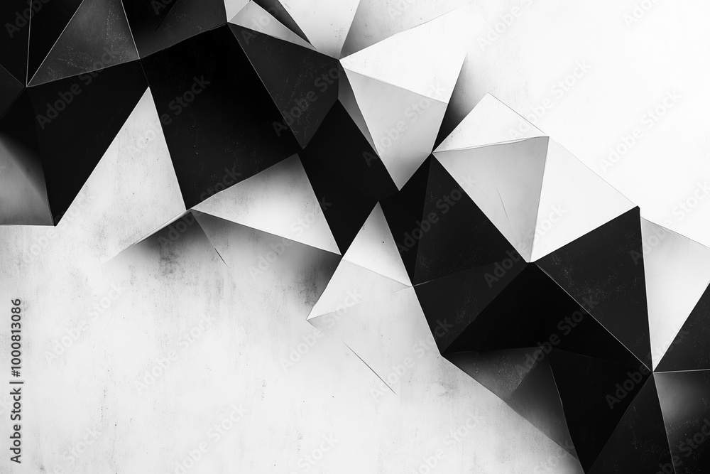 Aufkleber black and white abstract design with white triangles. the design is made up of squares and triangles