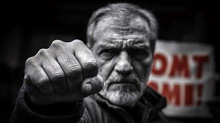 Empowering Women: Raised Fist Symbolizing Resistance and Women's Rights Advocacy