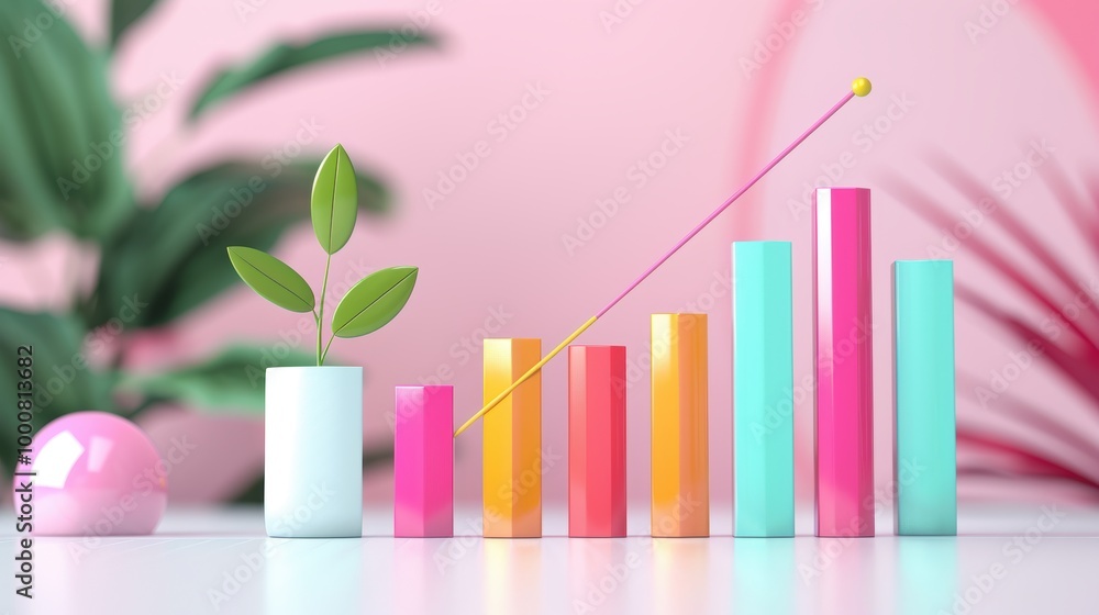 Poster create impactful graphs and charts to showcase market trends using innovative illustration technique