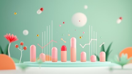 Obraz premium Visualize health data through custom illustrations that highlight key medical statistics.