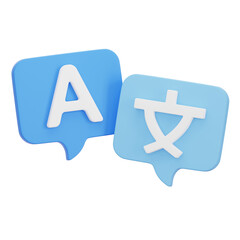 3d language translation icon