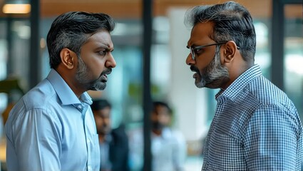 Obraz premium Intense Conversation Between Two Businessmen