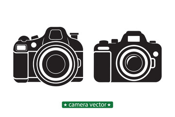 Camera Clipart for Creative Design Silhouette vector illustration.