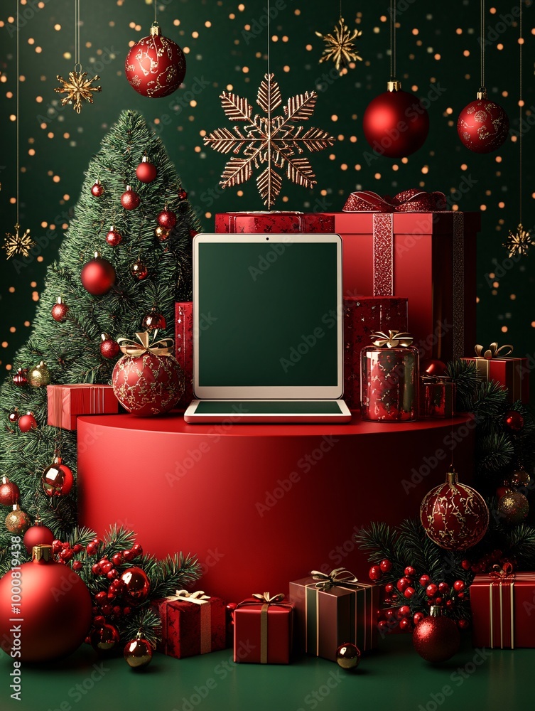Poster 3d illustration featuring a set of blank screen devices including a phone tablet and laptop displaye